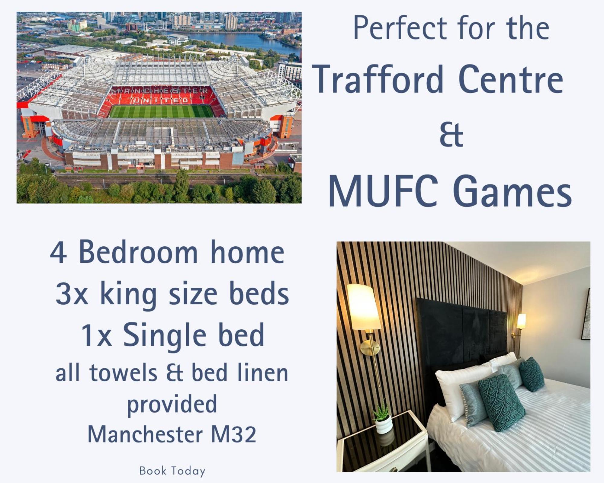 Waterside Mufc & Trafford Centre Townhouse 4 Bedroom Free Parking Manchester Exteriér fotografie